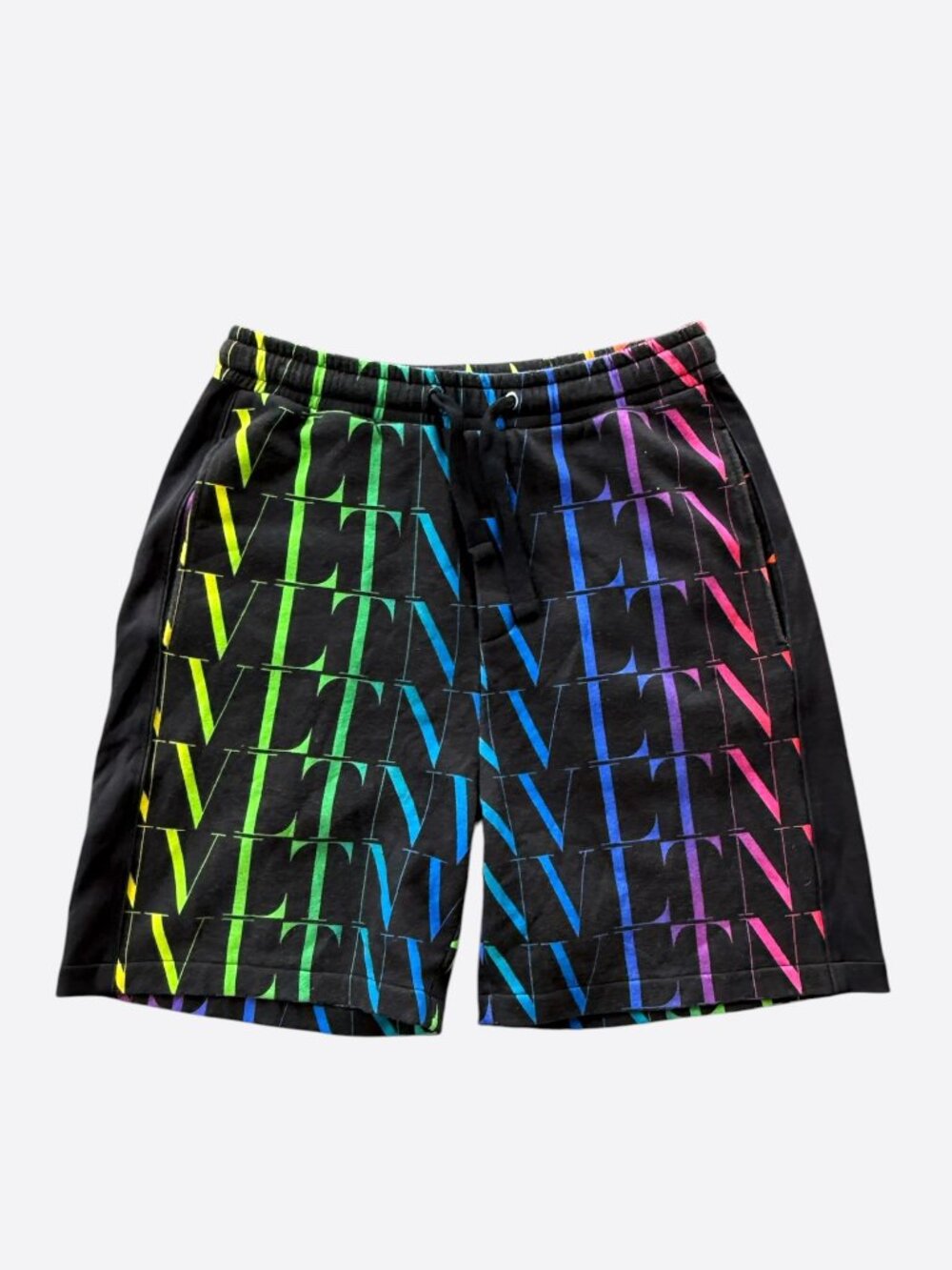 Valentino Black & Multicolor Logo Bermuda Shorts